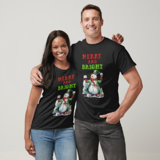 Camiseta Feliz y brillante Snowman
