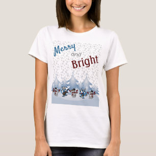 Camiseta Feliz y brillante Snowmen