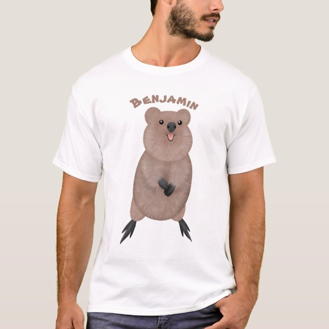 Camiseta Feliz y lindo diseño de personalizados de quokka (Anverso)