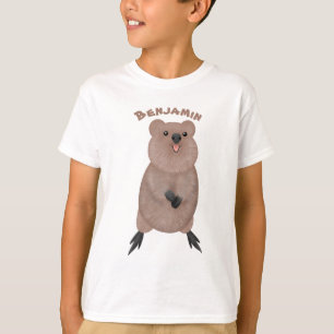 Camiseta Feliz y lindo diseño de personalizados de quokka