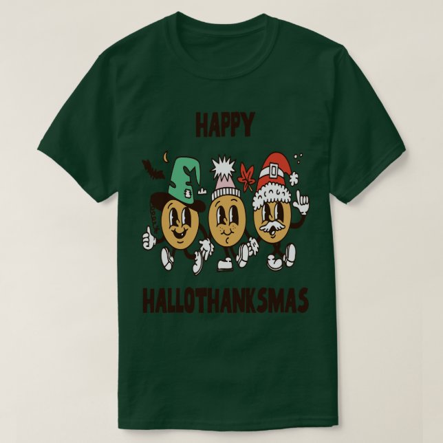 Camiseta felizhallothanksmas 8 (Diseño del anverso)