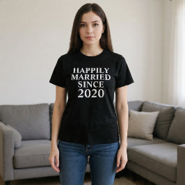 Camiseta Felizmente Casados Desde Parejas Personalizadas