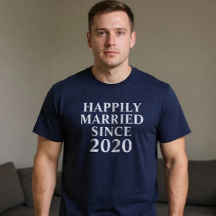 Camiseta Felizmente Casados Desde Parejas Personalizadas