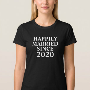 Camiseta Felizmente Casados Desde Parejas Personalizadas