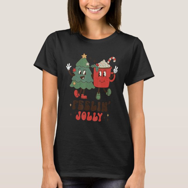 Camiseta Fellin' Jolly  Christmas Tree Hot Cocoa Coffee (Anverso)