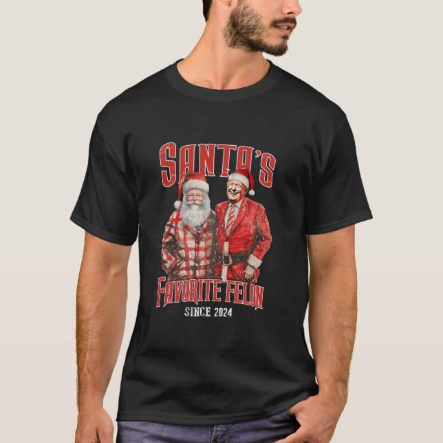Camiseta Felón favorito de Santa desde 2024 Navidades Pajam (Anverso)