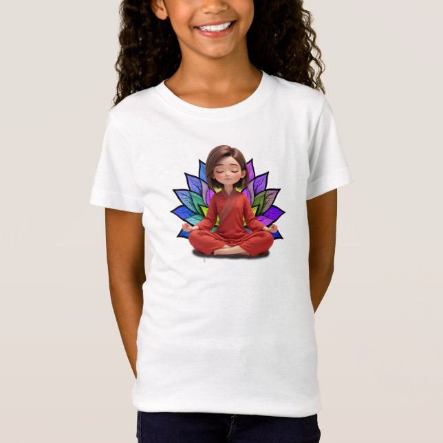 Camiseta Fem Infantil Básica Meditação-1 (Anverso)