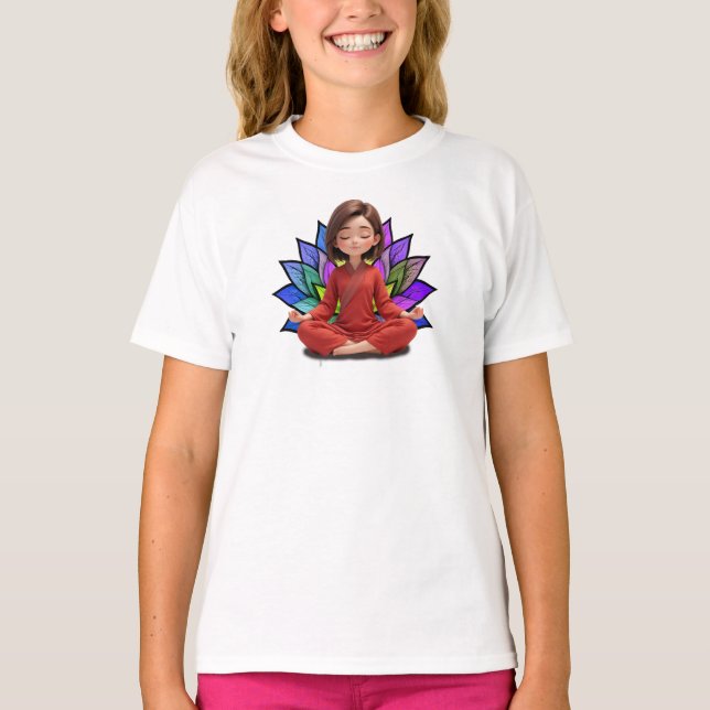 Camiseta Fem Infantil Básica Meditação-1 (Anverso)