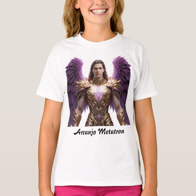 Camiseta Fem Juvenil Básica Arcanjo Metraton (Anverso)