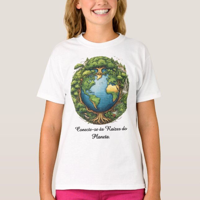 Camiseta Fem Juvenil Básica Raízes do Mundo-1 (Anverso)