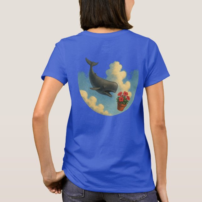 Camiseta Fem. Whale And Bowl Of Petunias - Back (Reverso)