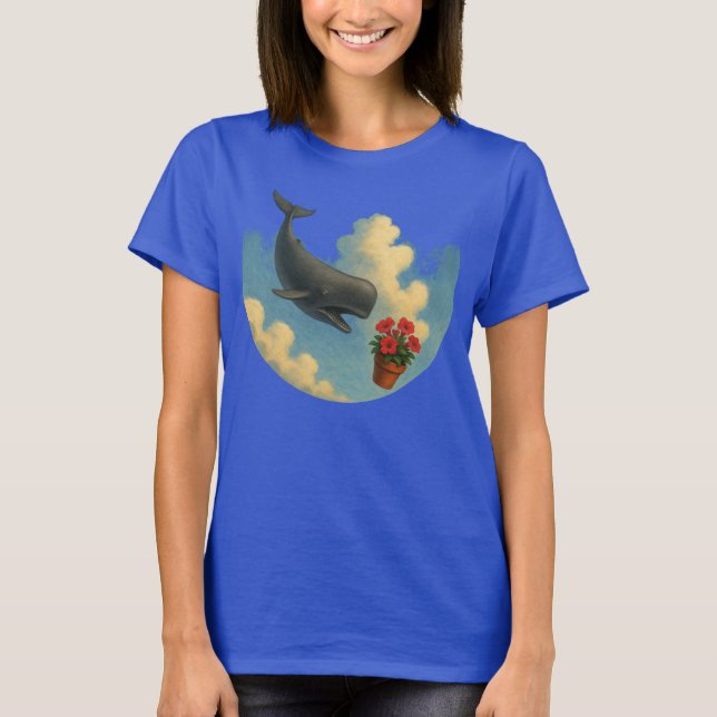 Camiseta Fem. Whale And Bowl Of Petunias - Front (Anverso)