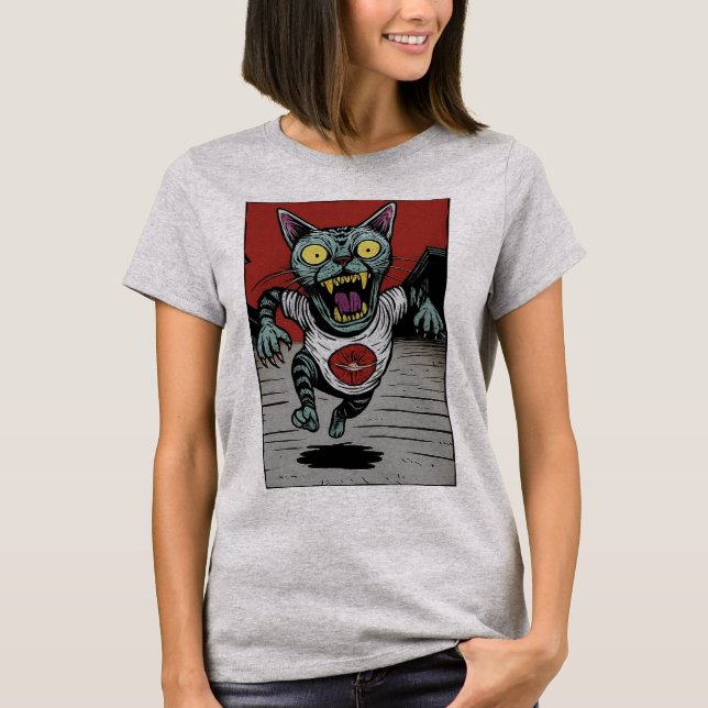 Camiseta Fem. Zombie Runner Cat - Front (Anverso)