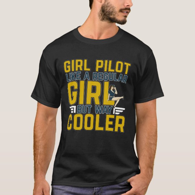 Camiseta Female Pilot For A Pilot Professionals And Plane H (Anverso)