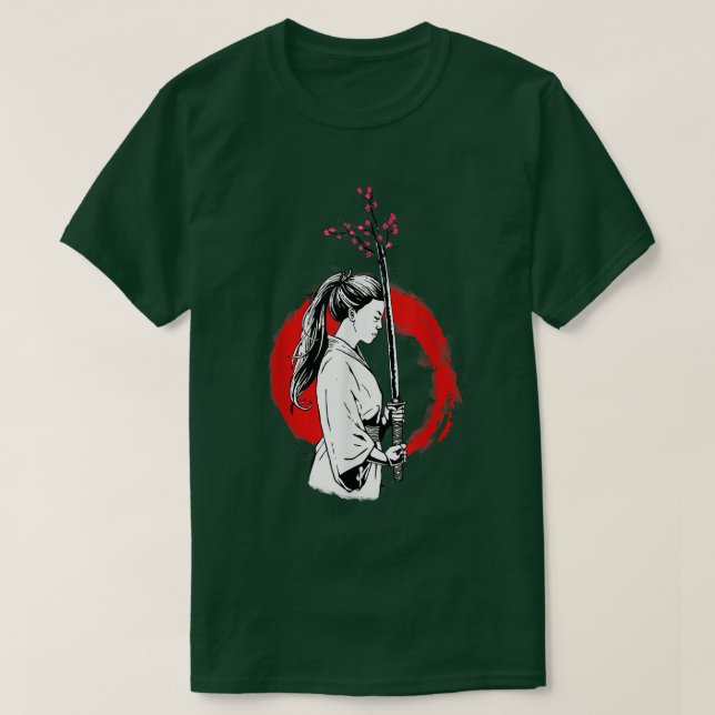 Camiseta Female Samurai with a Sakura sword  (2) (Diseño del anverso)
