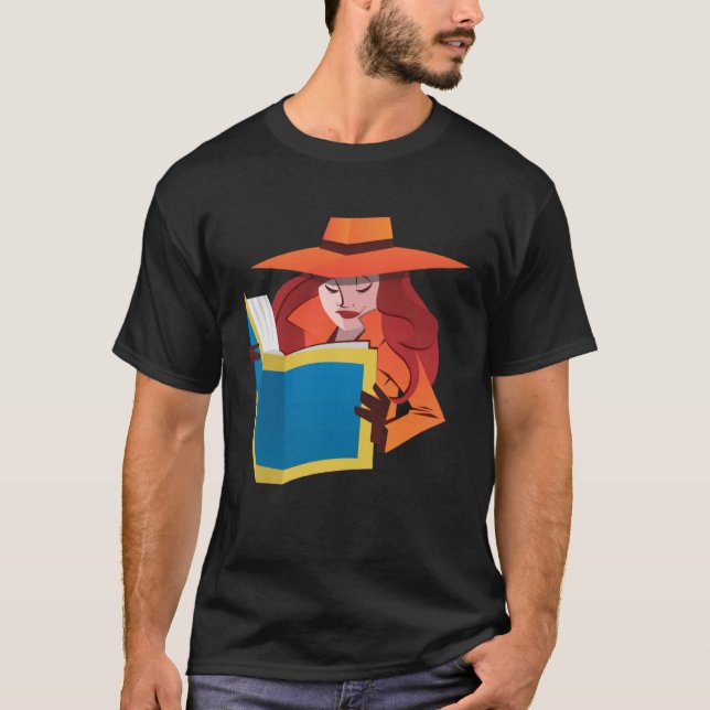 Camiseta Female Spying Reading Book Read Woman Girl (Anverso)