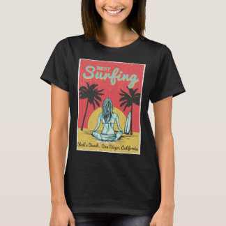 Camiseta Female Surfer Black s Beach San Diego California