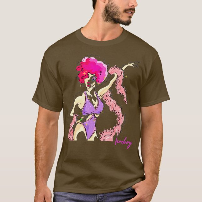 Camiseta Femboy Crossdresser Drag Queen (Anverso)