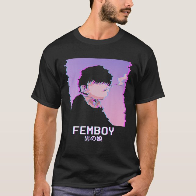 Camiseta Femboy Japanese Emo Vaporwave Aesthetic LGBTQ Gay (Anverso)