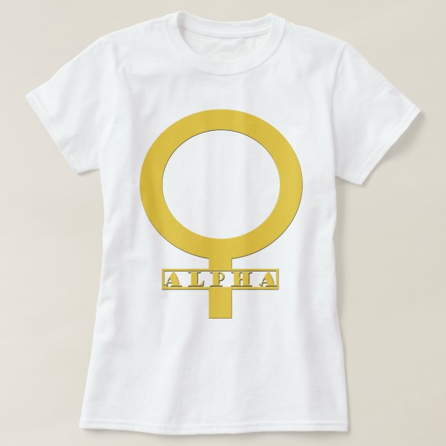 Camiseta femenina alfa (Diseño del anverso)