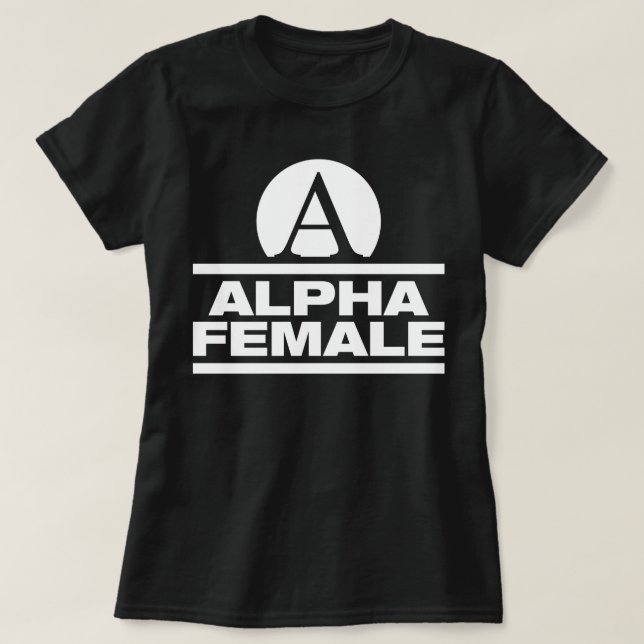 Camiseta femenina alfa del lema de la aptitud del (Diseño del anverso)