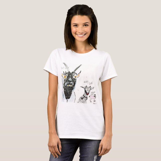 Camiseta femenina - Cabras, divertida (Anverso completo)
