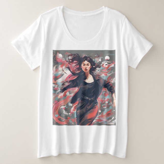 Camiseta femenina caos (Anverso del diseño)