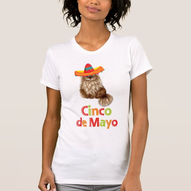 Camiseta femenina Cinco De Mayo mexicana con Fiest (Anverso)