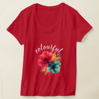 Camiseta femenina colorida - Vibrante diseño gráfi