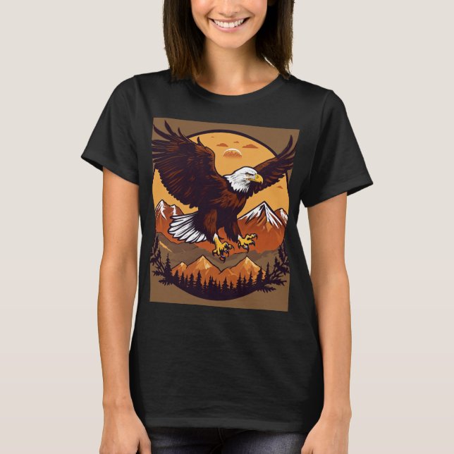 camiseta femenina con diseño de águila en la parte (Anverso)