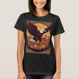 Camiseta femenina con diseño de águila en la parte