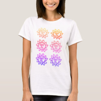 Camiseta femenina con diseño de sol de cara audaz