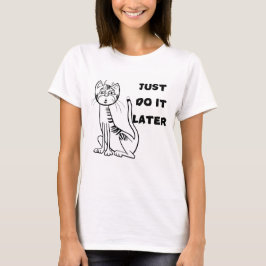 Camiseta femenina con gato perezoso