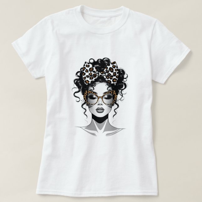 Camiseta femenina con la cara de una mujer hermosa (Diseño del anverso)