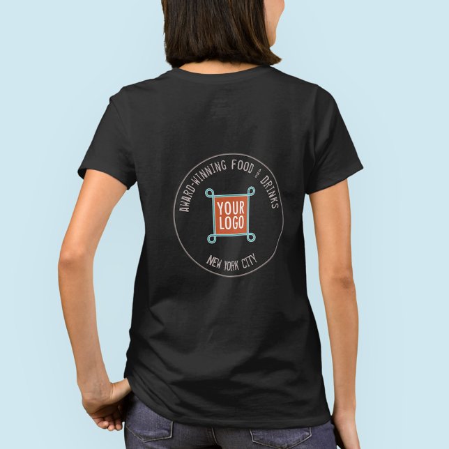 Camiseta femenina con logotipo Personalizado en la (MISOOK Black T-Shirt with Logo on Back)