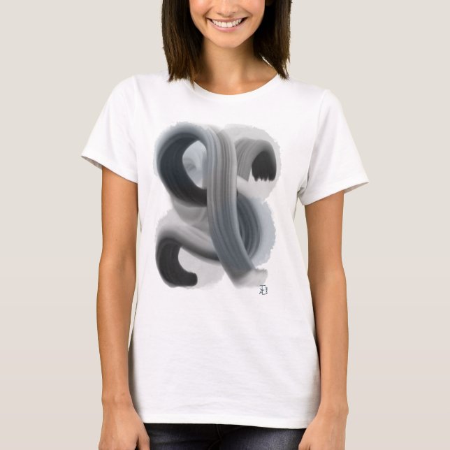 Camiseta femenina de arte abstracto minimalista (Anverso)