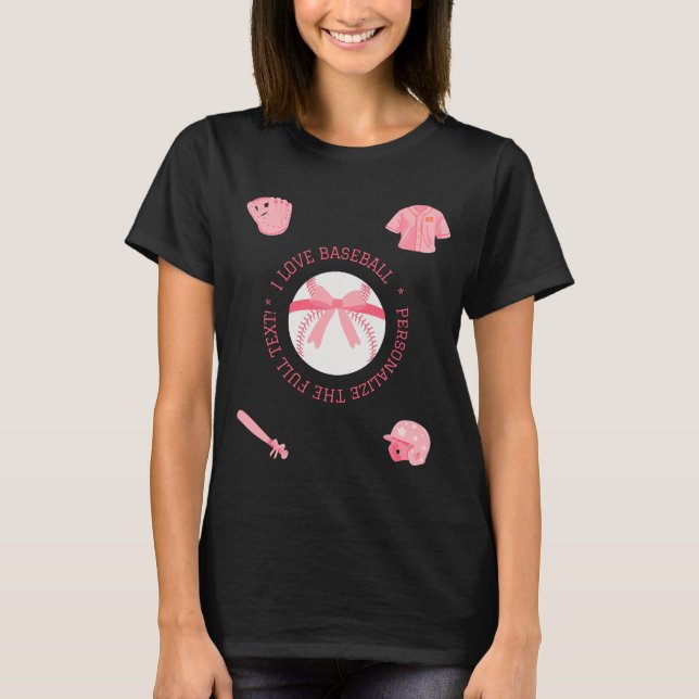 Camiseta femenina de béisbol de corte personalizab (Anverso)