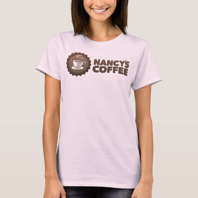 Camiseta femenina de café de Nancy (Anverso)
