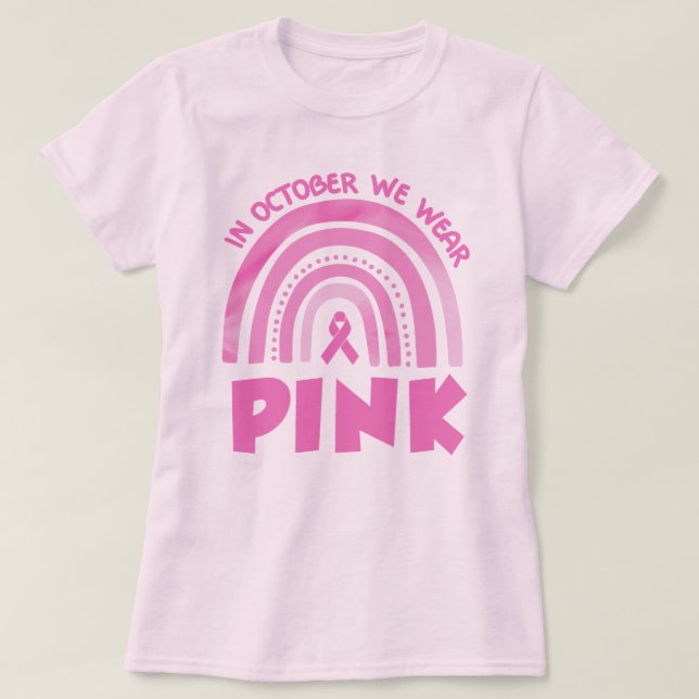 Camiseta femenina de Cáncer de Mama Rosa (Diseño del anverso)