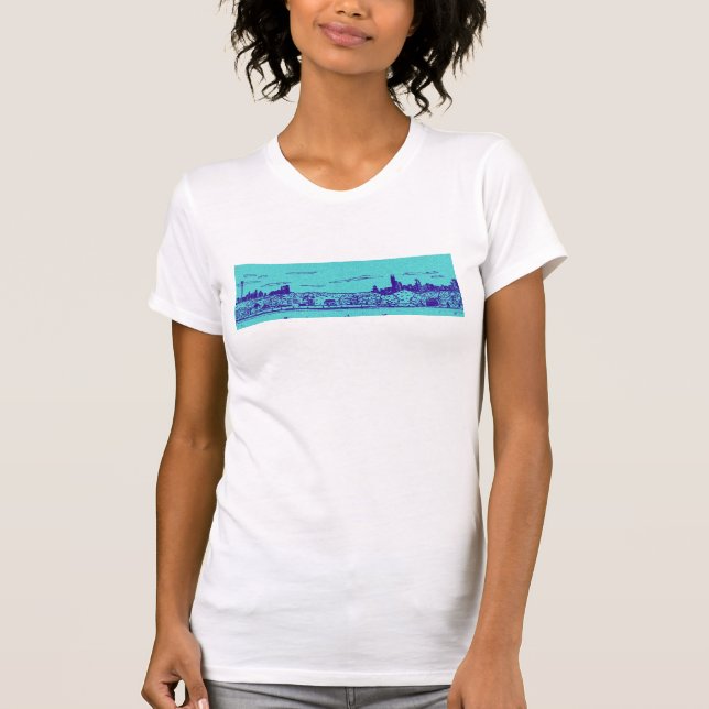 Camiseta femenina de Chicago de estilo cómico verd (Anverso)