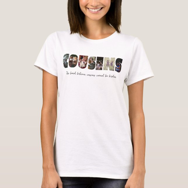 Camiseta femenina de Collage de fotos de Primos (Anverso)