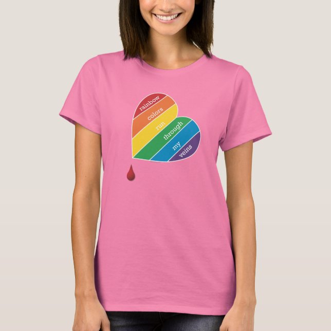 Camiseta femenina de color arcoiris (Anverso)