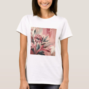 Camiseta femenina de colores frorales