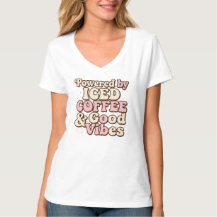 Camiseta femenina de cuello en V personalizada   M