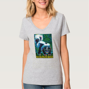 Camiseta femenina de cuello V - Diseño alternativ
