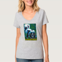 Camiseta femenina de cuello V - Diseño alternativo