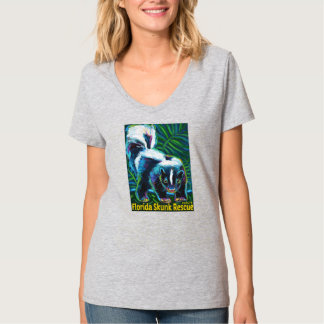 Camiseta femenina de cuello V - Diseño alternativo
