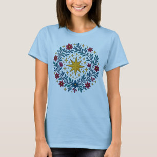 Camiseta femenina de decoración floral
