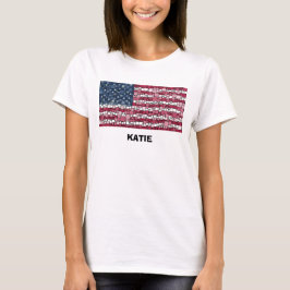Camiseta femenina de diseño de mosaico de bandera 