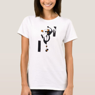Camiseta femenina de diseño de música naranja Geo
